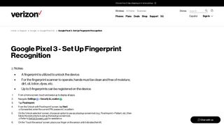 Google Pixel 3 - Set Up Fingerprint Recognition | Verizon Wireless