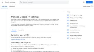 Manage Google Fit settings - Android - Google Account Help