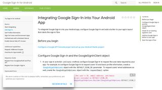 Integrating Google Sign-In into Your Android App - Google Developers