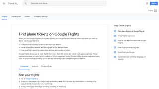 Find plane tickets on Google Flights - Computer - Travel Help