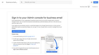 Sign in to your Admin console for business email ... - Google Support