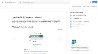 Use the G Suite setup wizard - G Suite Admin Help - Google Support