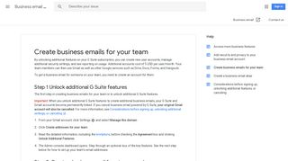 Create business emails for your team - Google Support