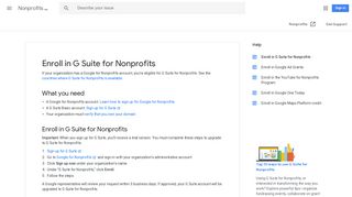 Enroll in G Suite for Nonprofits - Nonprofits Help - Google Support