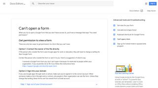 Can't open a form - Docs Editors Help - Google Support