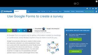 Use Google Forms to create a survey - TechRepublic