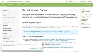 Sign-in in Android Games - Google Developers