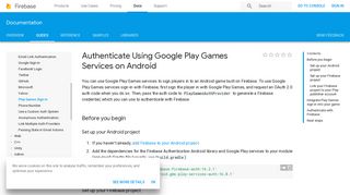 Authenticate Using Google Play Games Services on Android | Firebase