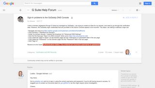 Sign-In problems to the GoDaddy DNS Console - Google Product Forums