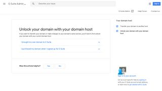 Unlock your domain with your domain host - G Suite ... - Google Support