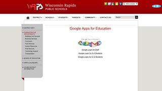 WRPS Google Login - Wisconsin Rapids Public Schools