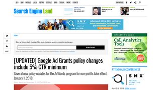 [UPDATED] Google Ad Grants policy changes include 5% CTR minimum