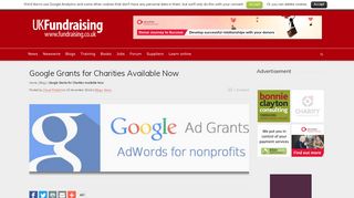 Google Grants for Charities Available Now | UK Fundraising