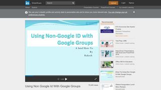 Using Non Google Id With Google Groups - SlideShare