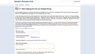 Step 11: Add a Signup box for you Google Group - Sandor's Example ...