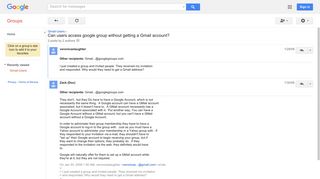 Can users access google group without getting a Gmail account ...