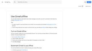 Use Gmail offline - Gmail Help - Google Support