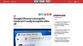 Google Chrome's incognito mode isn't really incognito after all