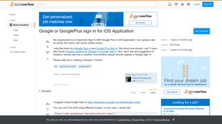 Google or GooglePlus sign in for iOS Application - Stack Overflow