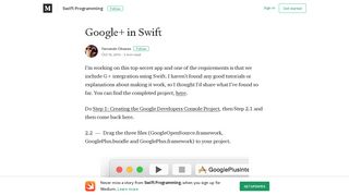 Google+ in Swift – Swift Programming – Medium
