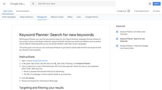 Keyword Planner: Search for new keywords - Google Ads Help