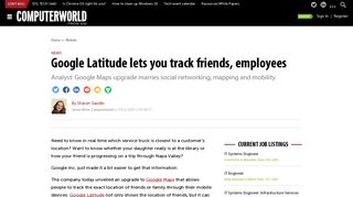 Google Latitude lets you track friends, employees | Computerworld