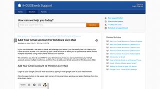 Add Your Gmail Account to Windows Live Mail : iHOUSEweb Support