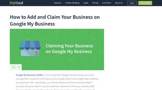 How to Create or Claim Your Google My Business Listing | Brightlocal