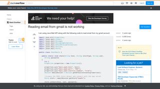 Reading email from gmail is not working - Stack Overflow
