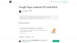 Google Maps Android API auth failed – Dmitrii Grigorev – Medium
