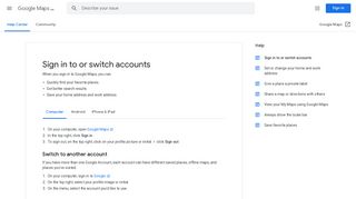 Sign in to or switch accounts - Computer - Google Maps Help