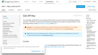 Get API Key | Maps JavaScript API | Google Developers