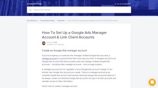 How To Set Up a Google Ads Manager Account & Link Client ...