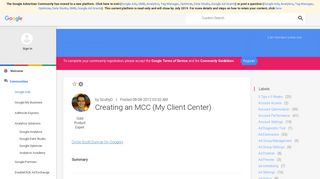 Creating an MCC (My Client Center) - The Google Advertiser ...