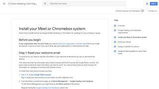 Install your Meet or Chromebox system - G Suite ... - Google Support