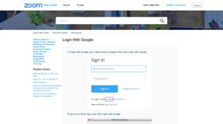 Login with Google – Zoom Help Center - Zoom Support