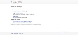 SMS applications and Google account information – Google SMS