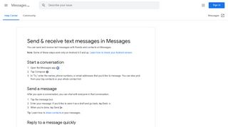 Send & receive text messages in Messages ... - Google Support