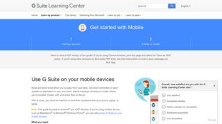 Mobile: Get Started | Learning Center | G Suite - Google