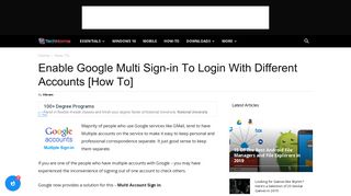 Enable Google Multi Sign-in To Login With Multiple Accounts [How To]