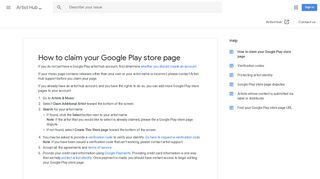 How to claim your Google Play store page - Artist Hub Help