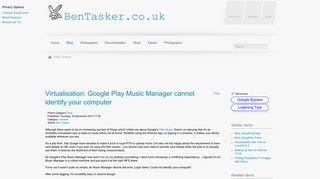 Virtualisation: Google Play Music Manager cannot identify your ...