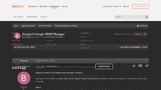 [Support] Google Music Manager - Docker Containers - Unraid