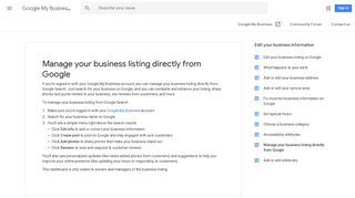 Manage your business listing directly from Google - Google My ...