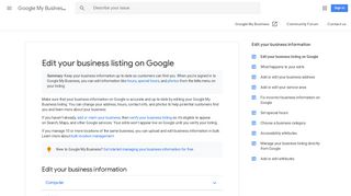 Edit your business listing on Google - Google My ... - Google Support