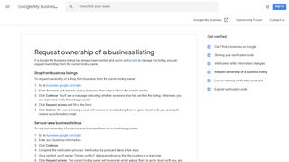 Request ownership of a business listing - Google My Business Help