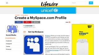Create a MySpace.com Profile - Lifewire