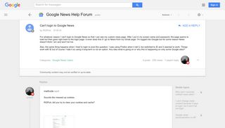 Can't login to Google News - Google Product Forums