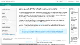 Using OAuth 2.0 for Web Server Applications | Google Identity Platform ...