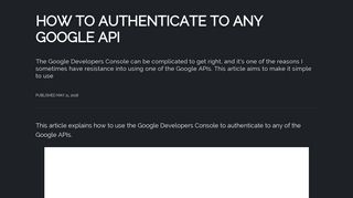 How to authenticate to any Google API - Flavio Copes